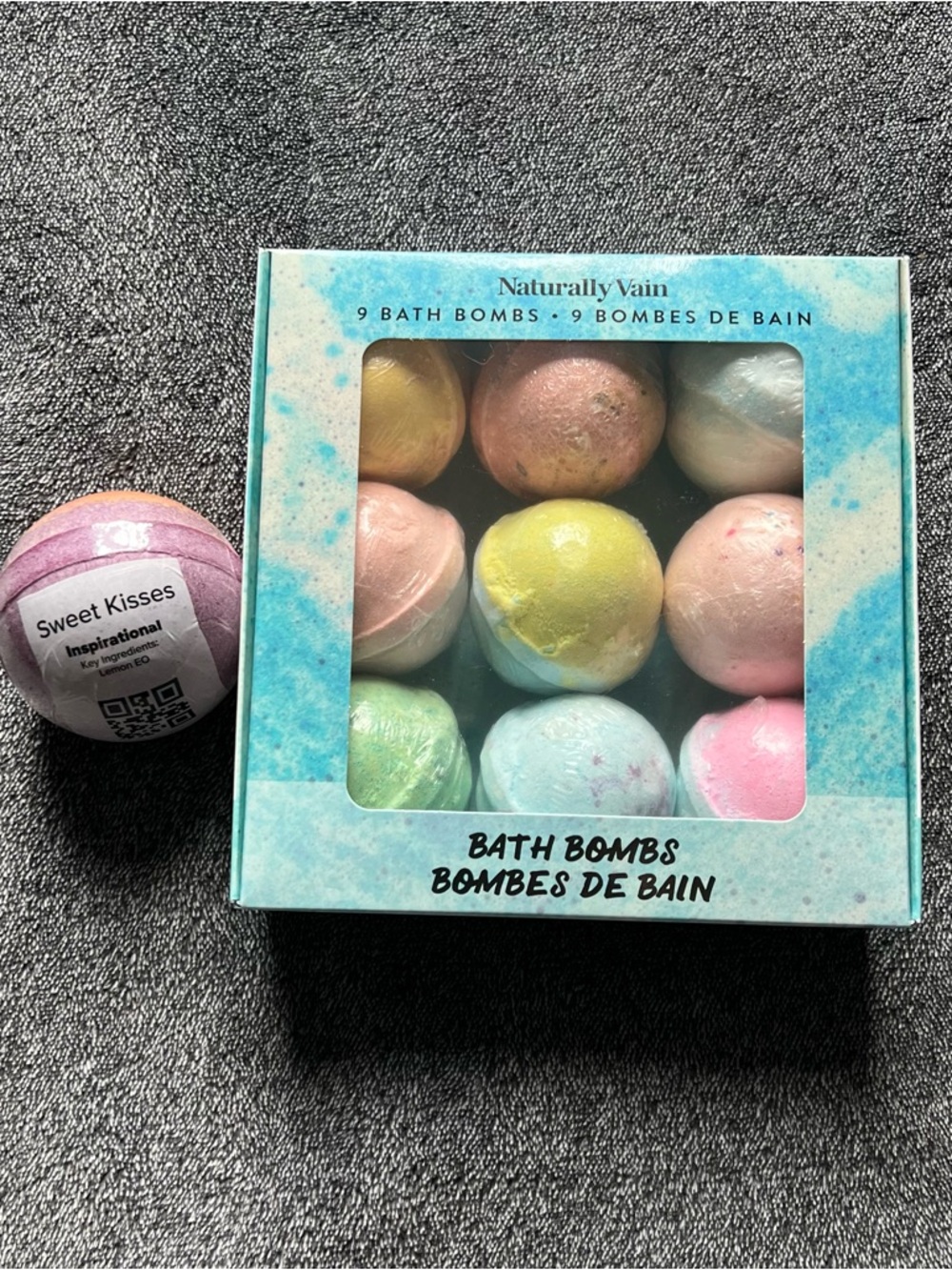 Naturally Vain 9 Pack Bath Bomb Set - 9 Different Scents + 1 Extra